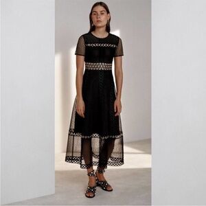 Maje black eyelet dress size 2 or medium